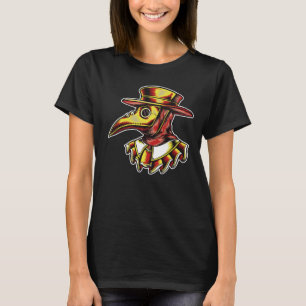 Black Bubonic Plague Doctor Illustration T-Shirt
