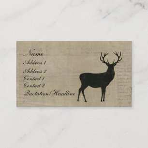 Black Buck Silhouette Business Card/Tags Card