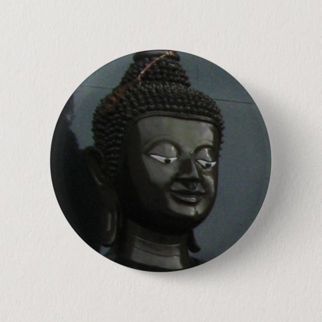 Black Buddha ... Nong Khai, Isaan, Thailand 6 Cm Round Badge (Front)