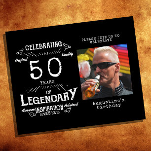 Black Budget 50th Birthday Invitation Flyer