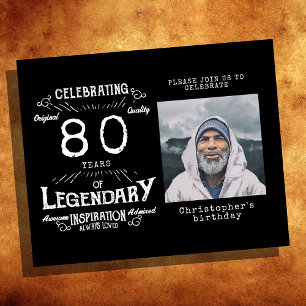 Black Budget 80th Birthday Invitation Flyer