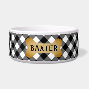 Black Buffalo Check Dog Bone Personalised