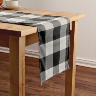 Black Buffalo Check   Modern Farmhouse Short Table Runner