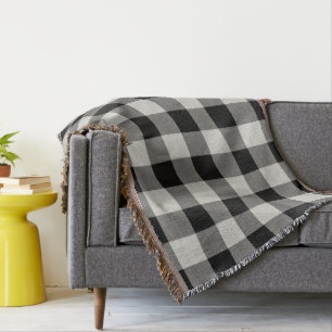 Black Buffalo Check   Modern Farmhouse Throw Blanket