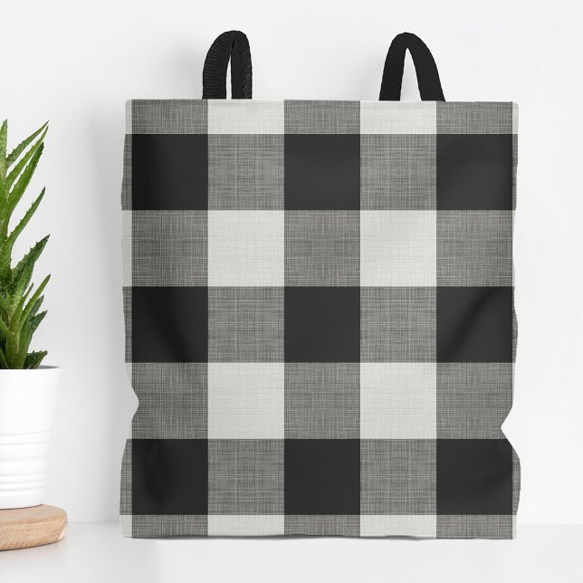 Black Buffalo Check | Modern Farmhouse Tote Bag (Creator Uploaded)