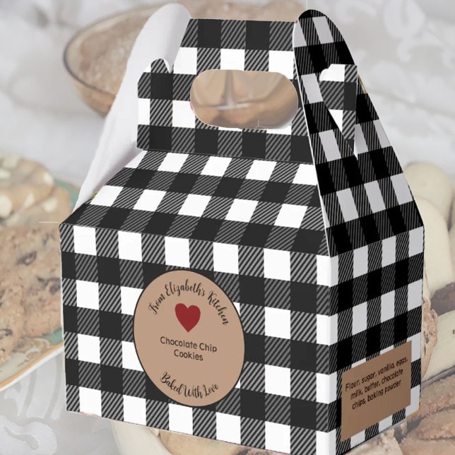 Black Buffalo Plaid Baked Gifts With Ingredients Favour Box (Creator Uploaded)