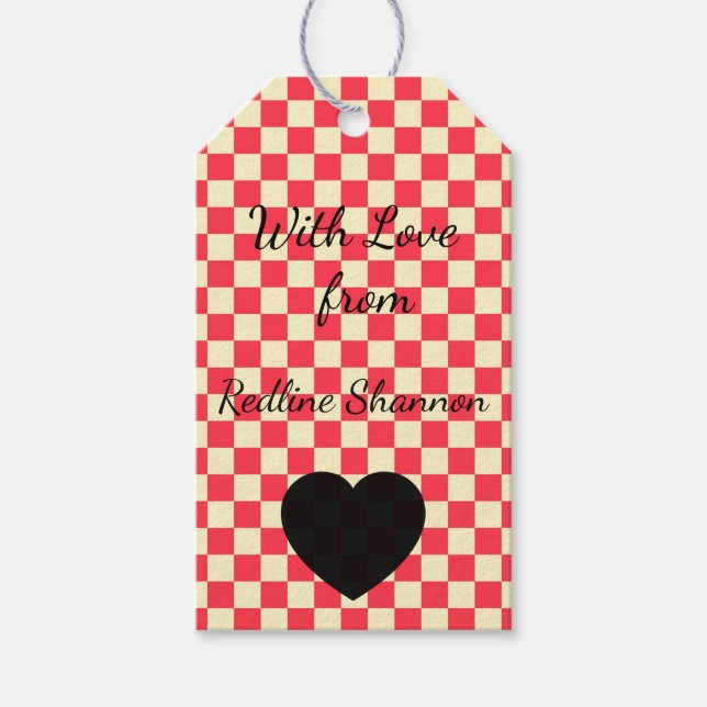  Black Buffalo Plaid Christmas Gift Tags (Front)
