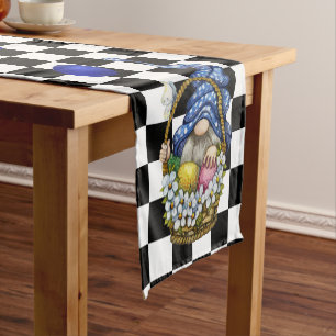 Black Buffalo Plaid Easter Gnome Table Runner