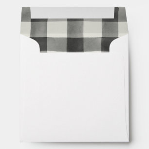 Black Buffalo Plaid Envelope