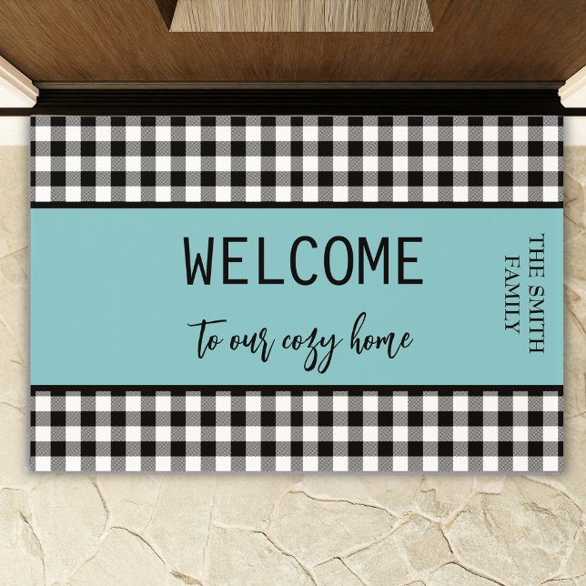 Black Buffalo Plaid Farmhouse Doormat (Creator Uploaded)