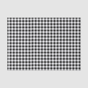Black Buffalo Plaid Minimal Simple Check Tissue Paper