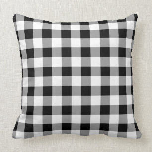 Black Buffalo Plaid Pattern Cushion
