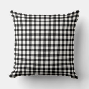 Black Buffalo Plaid Throw Pillow