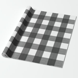 Black Buffalo Plaid Wrapping Paper