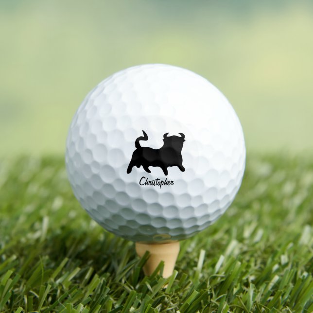 Black Bull Design Golf Balls (Insitu Tee)
