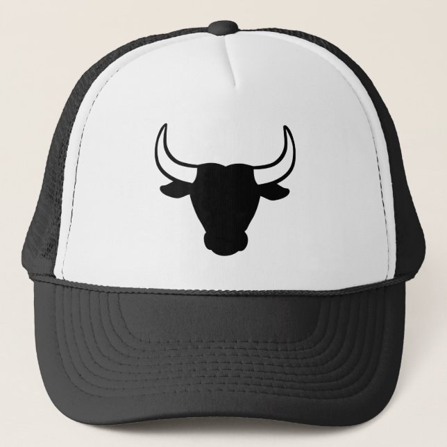Black bull head trucker hat (Front)