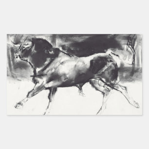 Black Bull Rectangular Sticker