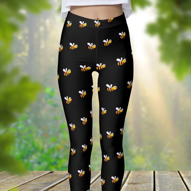 Black bumble bees cute funny   leggings (Creator Uploaded)