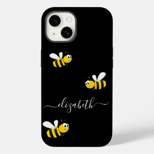Black bumble bees yellow happy name Case-Mate iPhone 14 case
