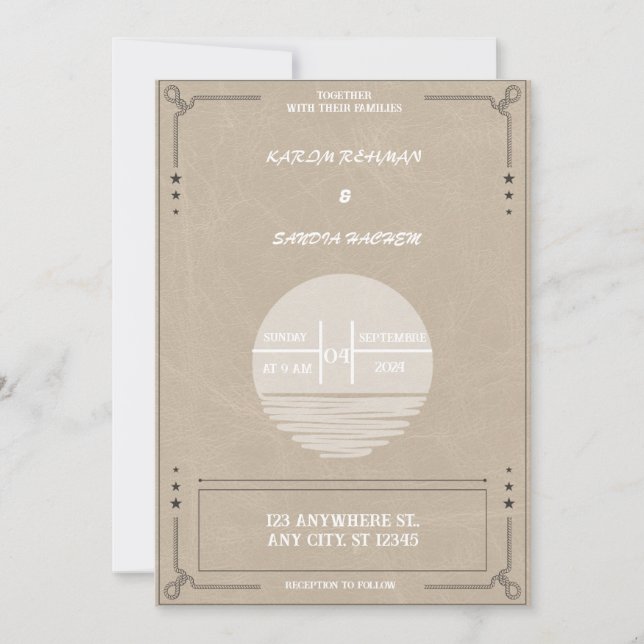 Black Burgundy and Gold Floral Modern Boho Wedding Invitation (Front)