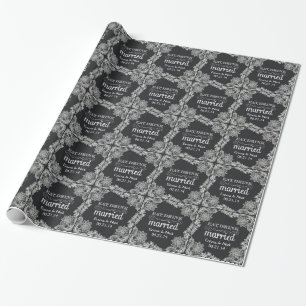 Black Burlap & Lace Wedding Gift Wrap