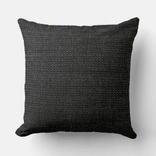 Black Burlap Linen Rustic Jute Cushion