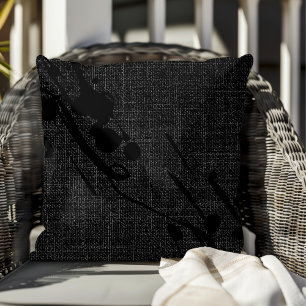 Black Burlap Modern Abstract Paint Cushion