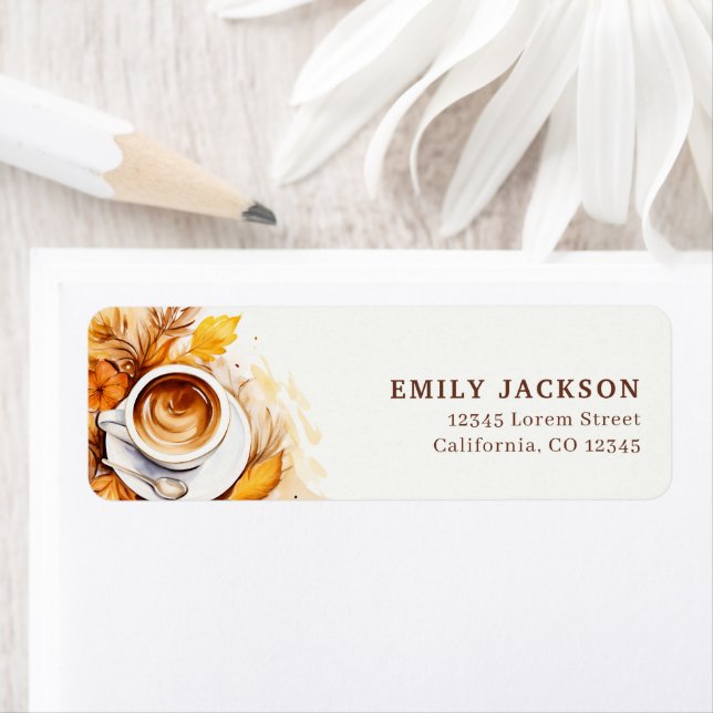 Black Burnt orange fall wedding return address Label (Insitu)