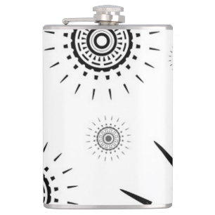 Black Burst Patterns on White Hip Flask