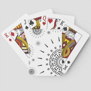 Black Burst Patterns on White Playing Cards