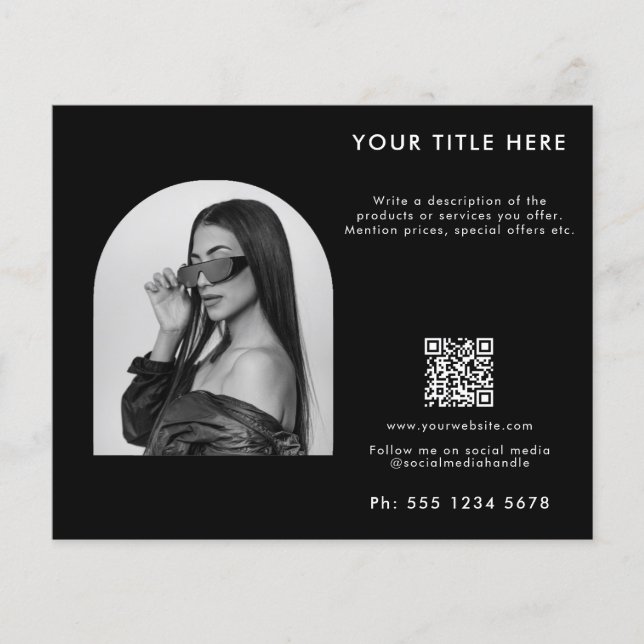 Black Business Beauty Hair Nail Makeup Salon Photo Flyer (Front)