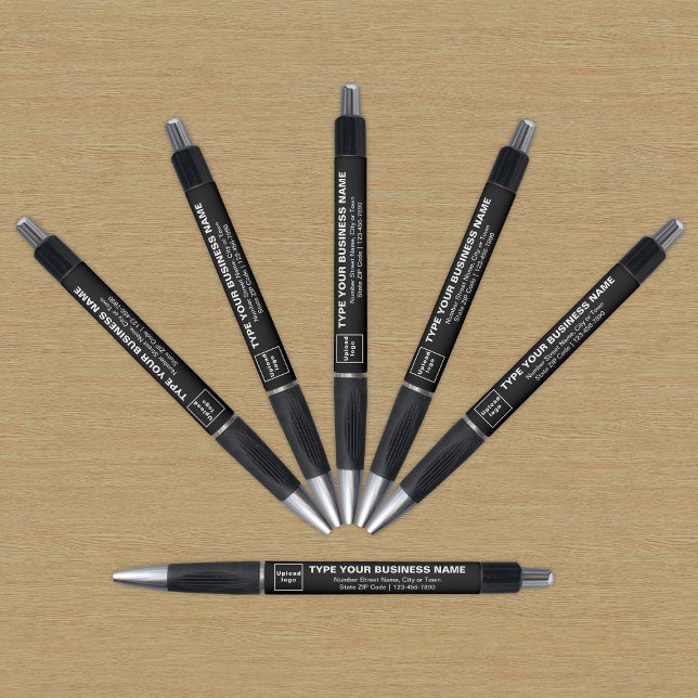 Black Business Brand on Pen (Pen with black barrel and your business brand)