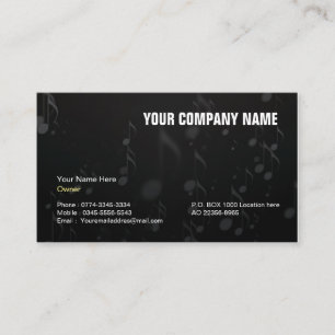 Black business card for music artist,musicians