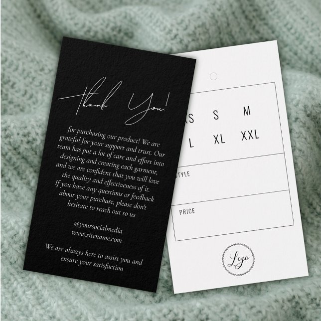 Black Business Clothing Thank You Hang Tag & Logo (Creator Uploaded)