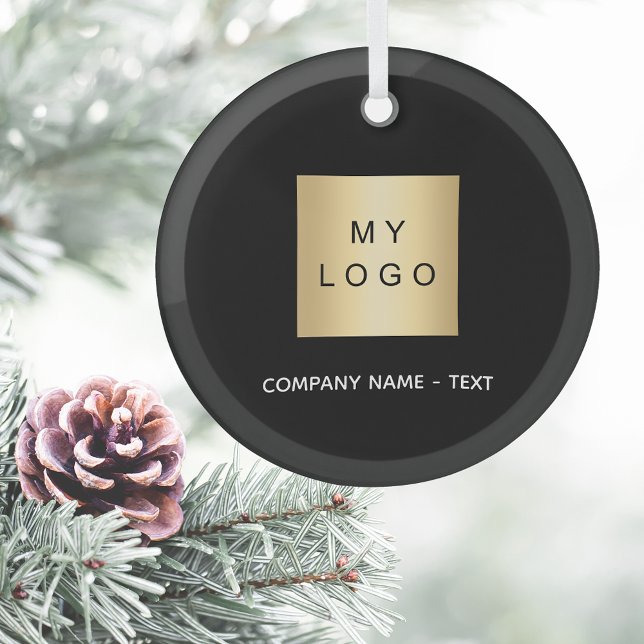 Black business company logo glass tree decoration (Creator Uploaded)