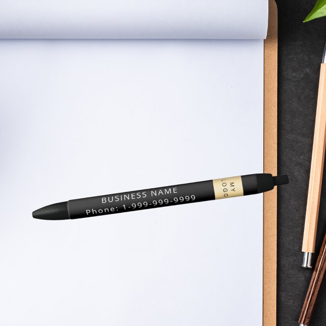 Black business company logo name phone black ink pen (Creator Uploaded)