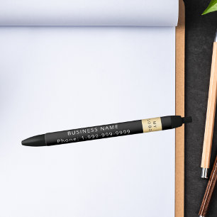 Black business company logo name phone ink pen