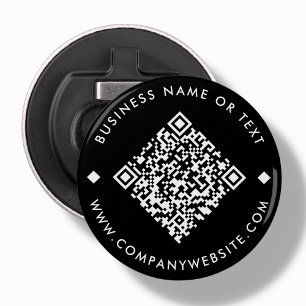 Black Business Custom QR Code Bottle Opener