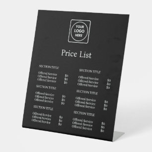 Black Business Logo   Custom Price List Display Pedestal Sign