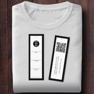 Black Business Logo Hang Tag Clothes Swing QR Code