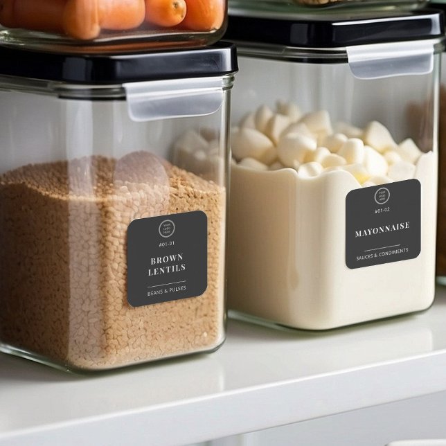 Black Business Logo Kitchen Pantry Food Storage (Creator Uploaded)