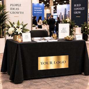 Black business logo name tablecloth