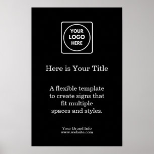 Black Business Logo Poster   Custom brand display