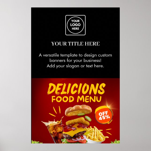 Black Business Logo Poster | Custom Company  (Front)