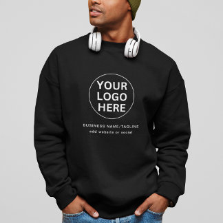 Black Business Logo Promotional Branded Team Sweatshirt