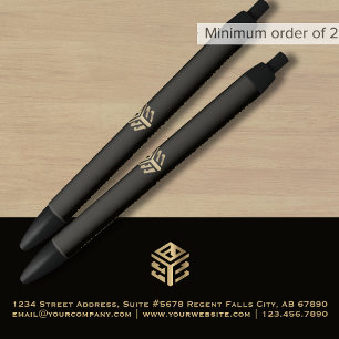 Black Business Logo Promotional Ink Pen