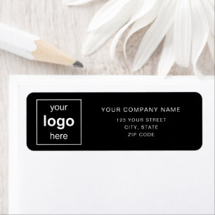 Black Business Logo Return Return Address Label