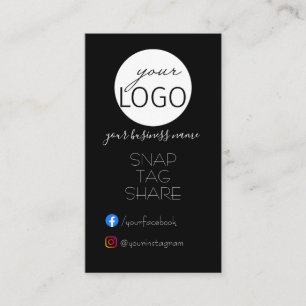 Black Business Logo Tag Share Social Media Icons