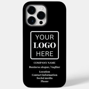 Black Business Logo Tagline & Contact Information Case-Mate iPhone 14 Pro Max Case