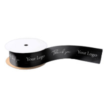 Black Business Logo Thank you Packaging Ribbon Satin Ribbon